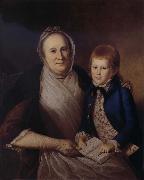 Charles Willson Peale Mrs.Fames Smith and Grandson oil painting on canvas